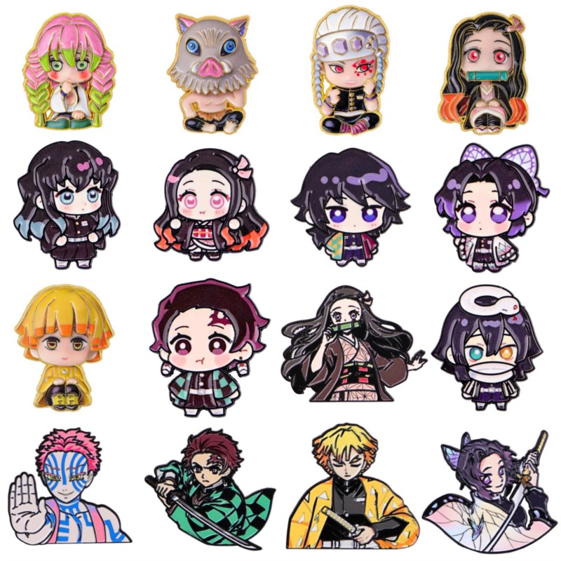 Enamel Pin Set - Cute Q Version Kimono Cartoon Character