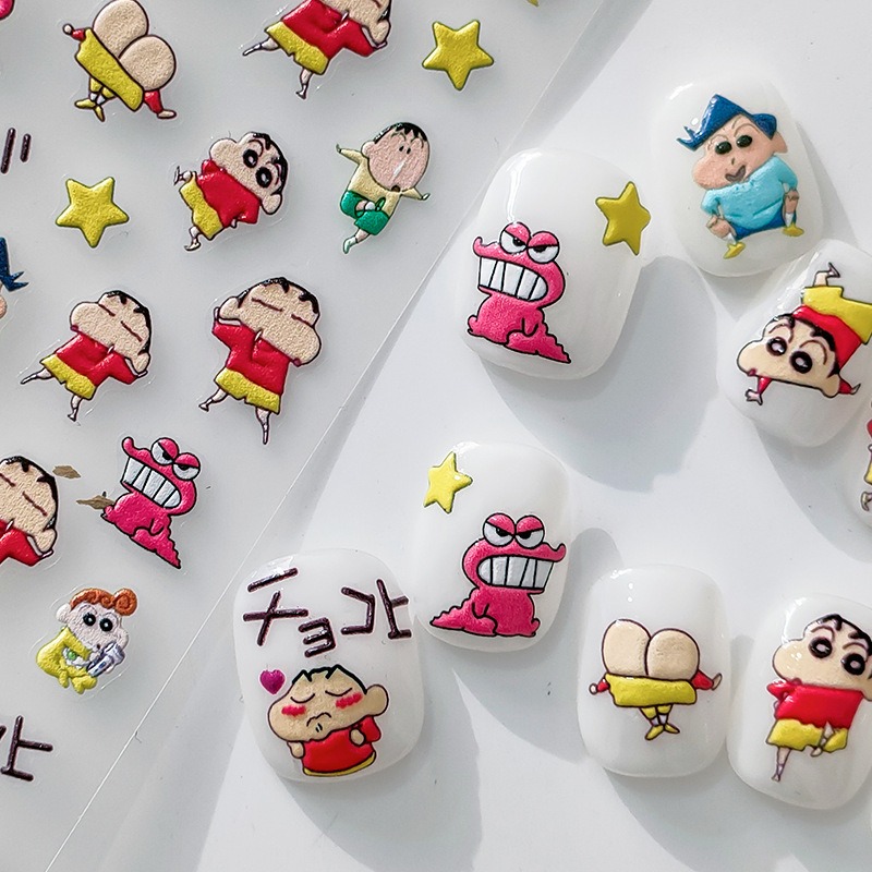 Anime Merchandise Nepal - 1PCS Crayon Shin-chan 5D Cartoon Nail