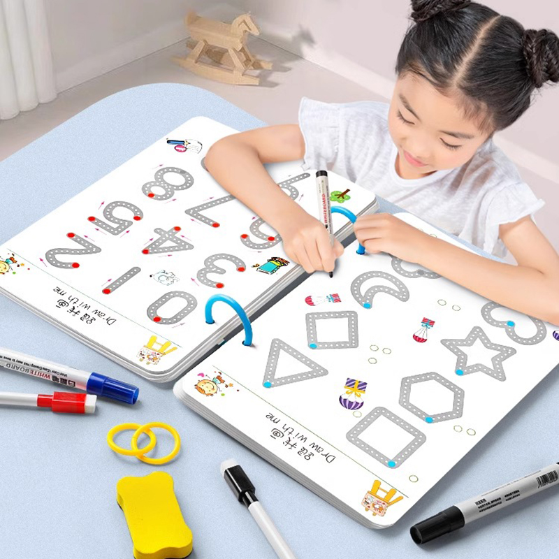 Art Book Illustration - 32-Page Reusable Magic Practice Notebook Set