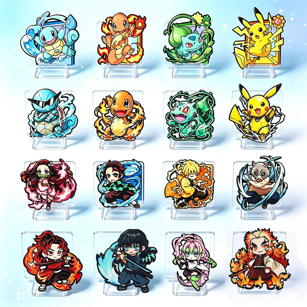 8Pcs Anime Pokemon & Demon Sla - Enamel Pin Set recension och pris