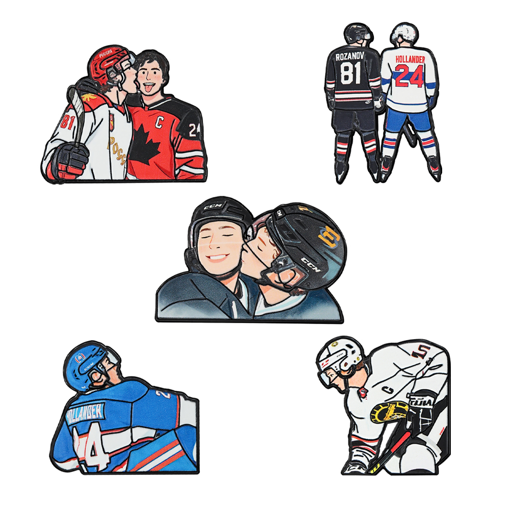 5pcs Heated Rivalry Cartoon ic - Enamel Pin Set recension och pris