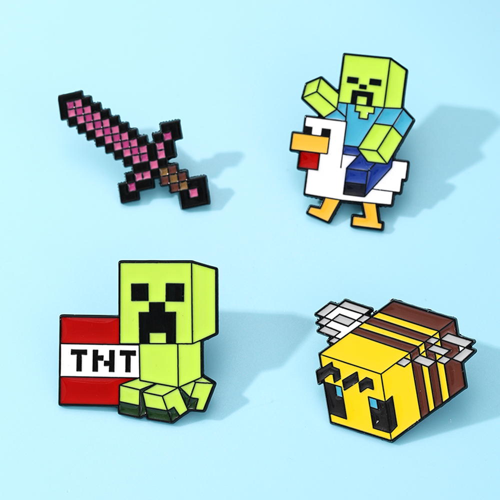 4pcs Cute Baby Zombie Chicken  - Enamel Pin Set recension och pris