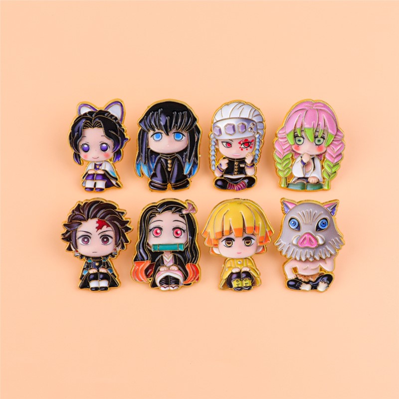 Cute Q Version Kimono Cartoon  - Enamel Pin Set recension och pris